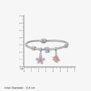 Women Bracelet -Floral Butterfly Charm - Image 2