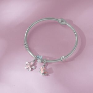 Women Bracelet -Floral Butterfly Charm - Image 1