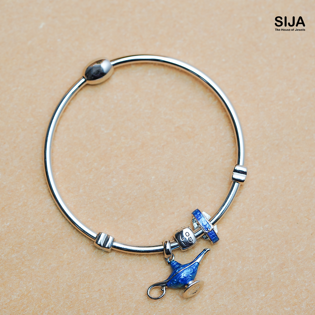 Women Bracelet Aladdin lamp Charm- 925 Silver