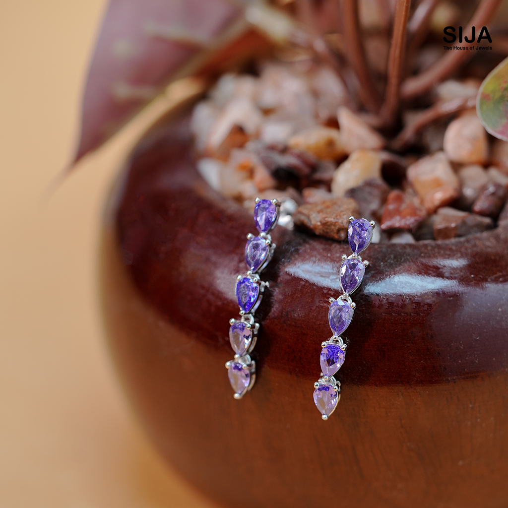 Amethyst Earring - 925 Silver