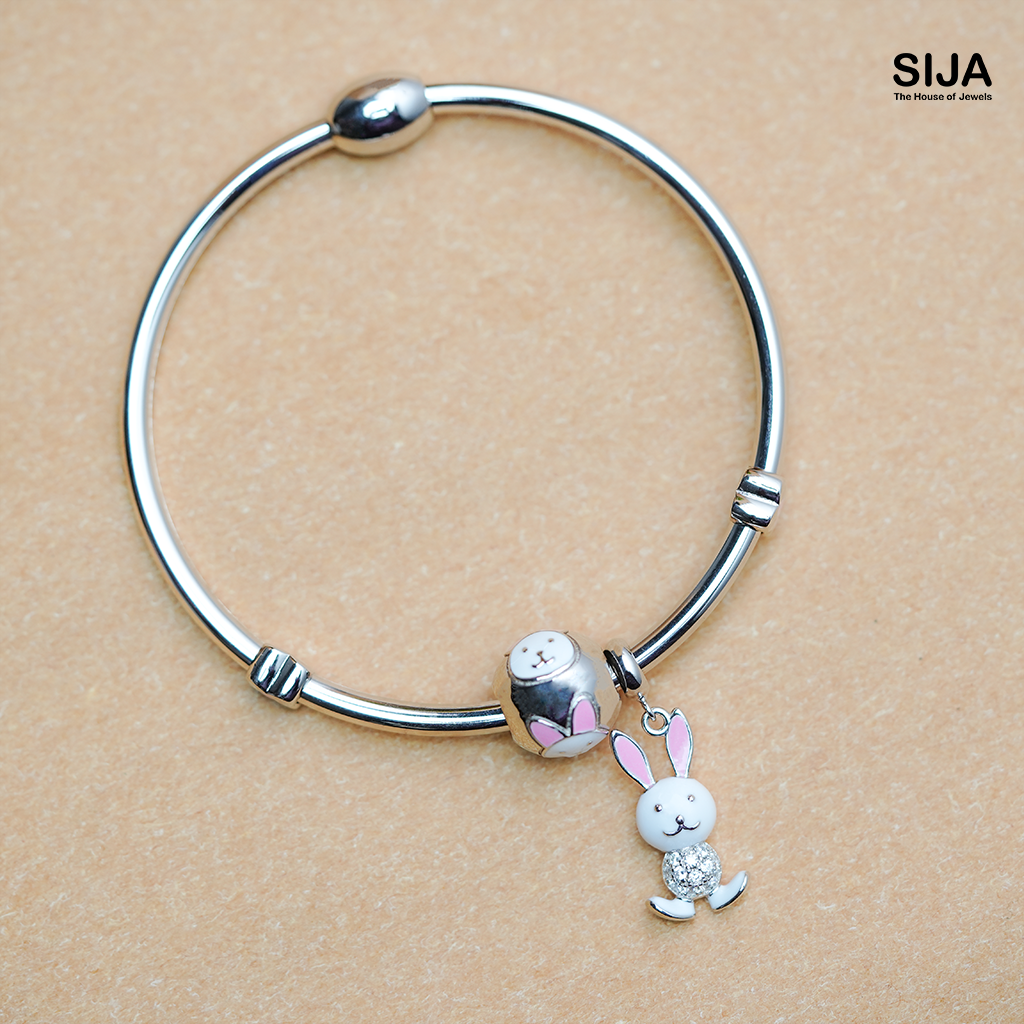 Bunny Charm - 925 Silver Women Bracelet