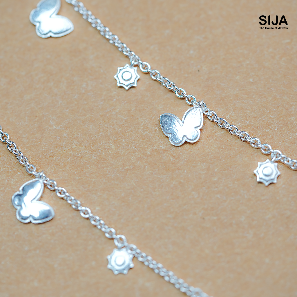 Butterfly 925 Silver Anklet