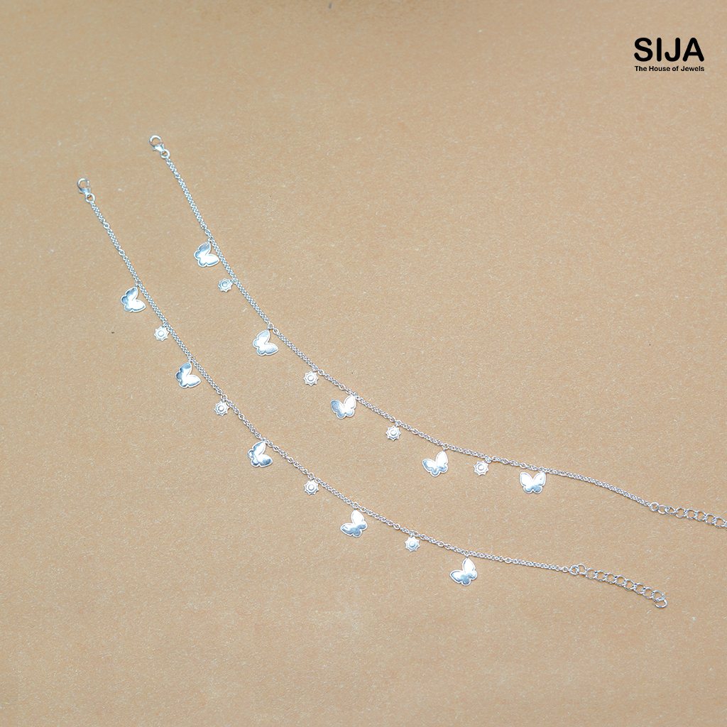Butterfly 925 Silver Anklet