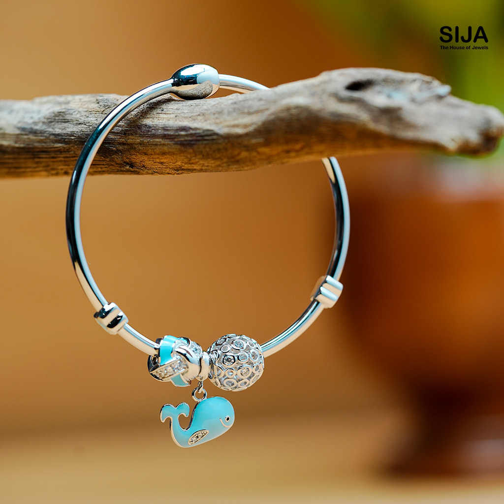 Women Dolphin Charm Bracelet - 925 Silver