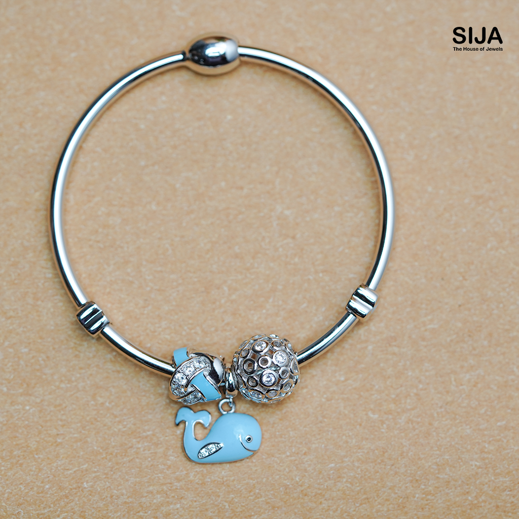 Women Dolphin Charm Bracelet - 925 Silver