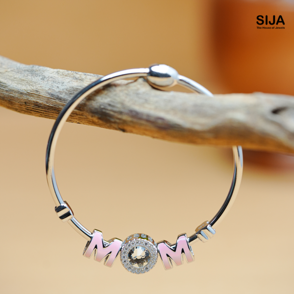 Mom Charm - 925 Silver Women Bracelet