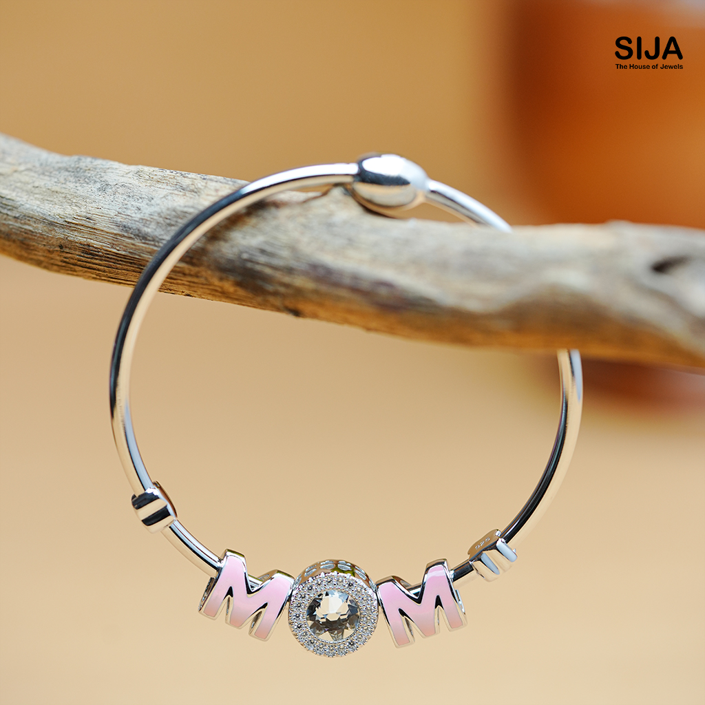 Mom Charm - 925 Silver Women Bracelet