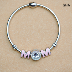 Mom Charm - 925 Silver Women Bracelet