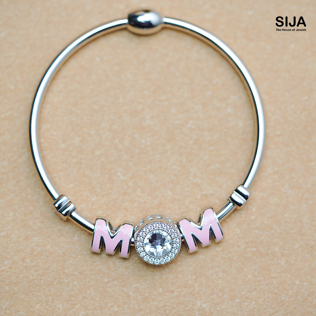 Mom Charm - 925 Silver Women Bracelet