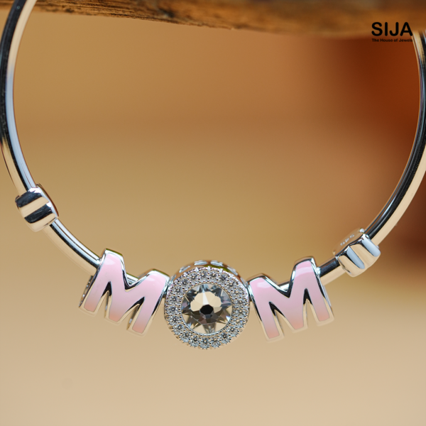 Mom Charm - 925 Silver Women Bracelet
