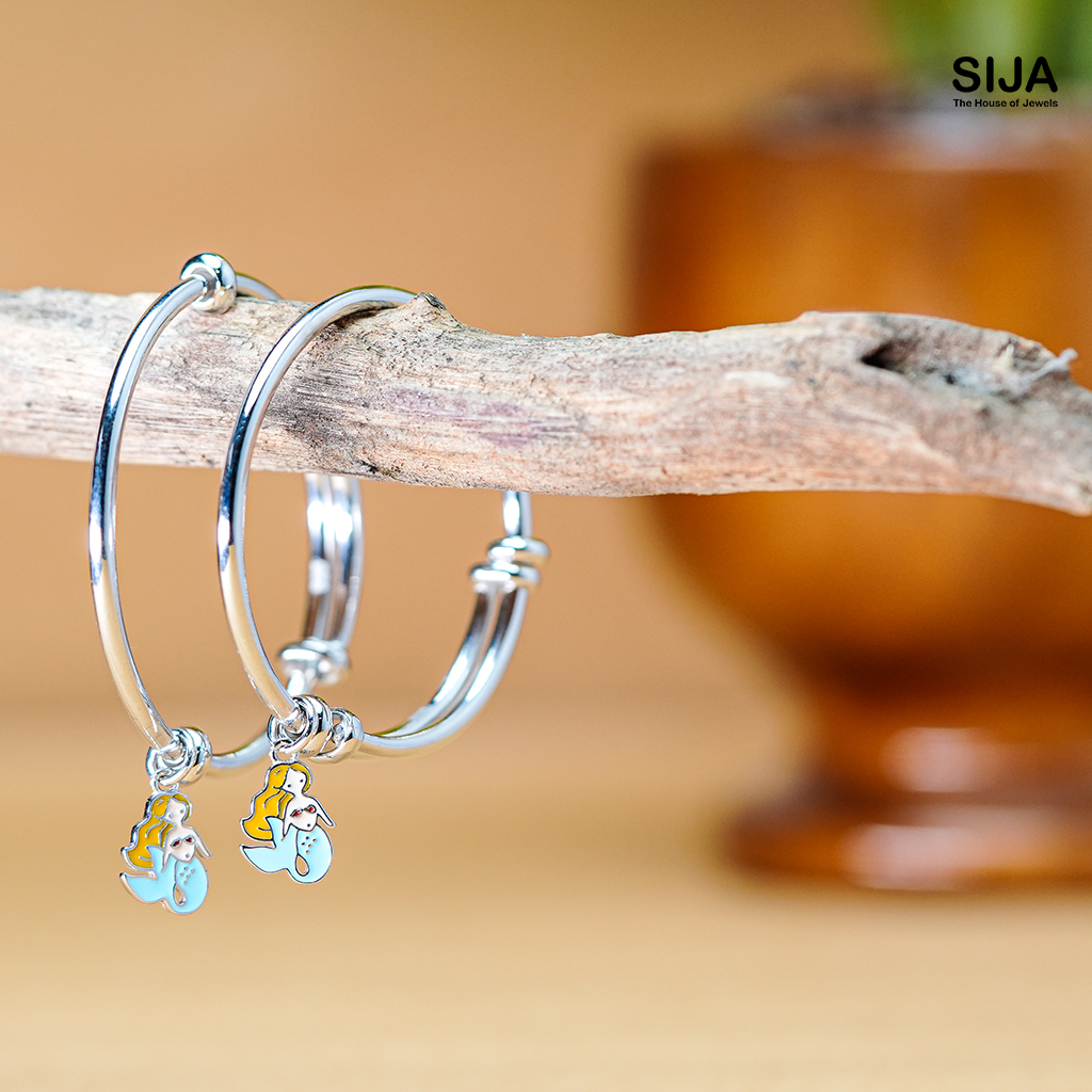 Mermaid Charm - 925 Silver Kids Bracelet
