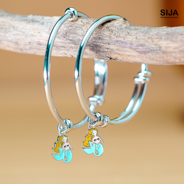 Mermaid Charm - 925 Silver Kids Bracelet