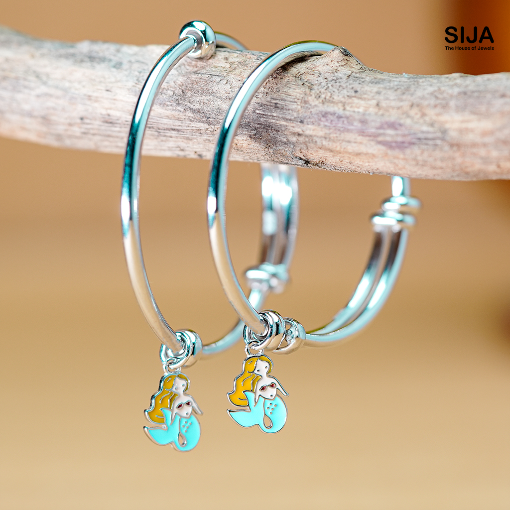 Mermaid Charm - 925 Silver Kids Bracelet