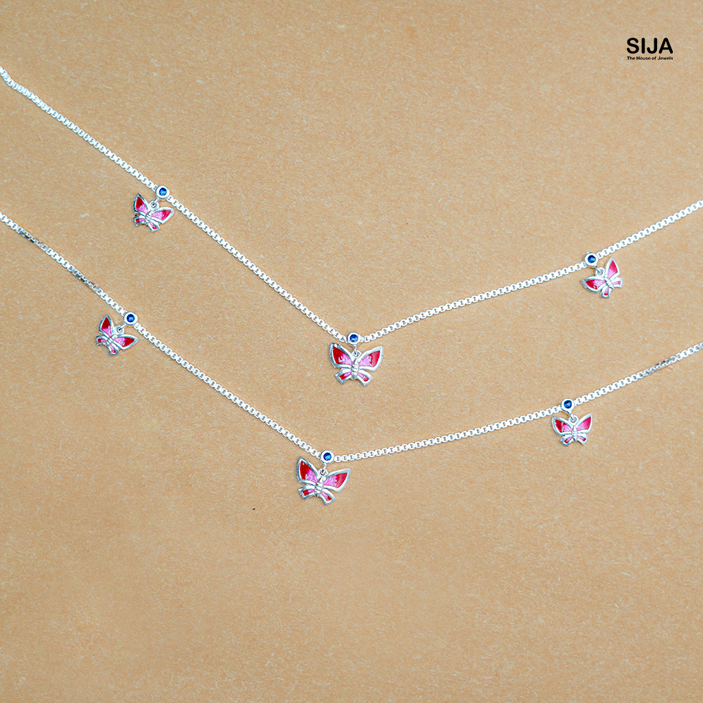 Pink Butterfly Anklet