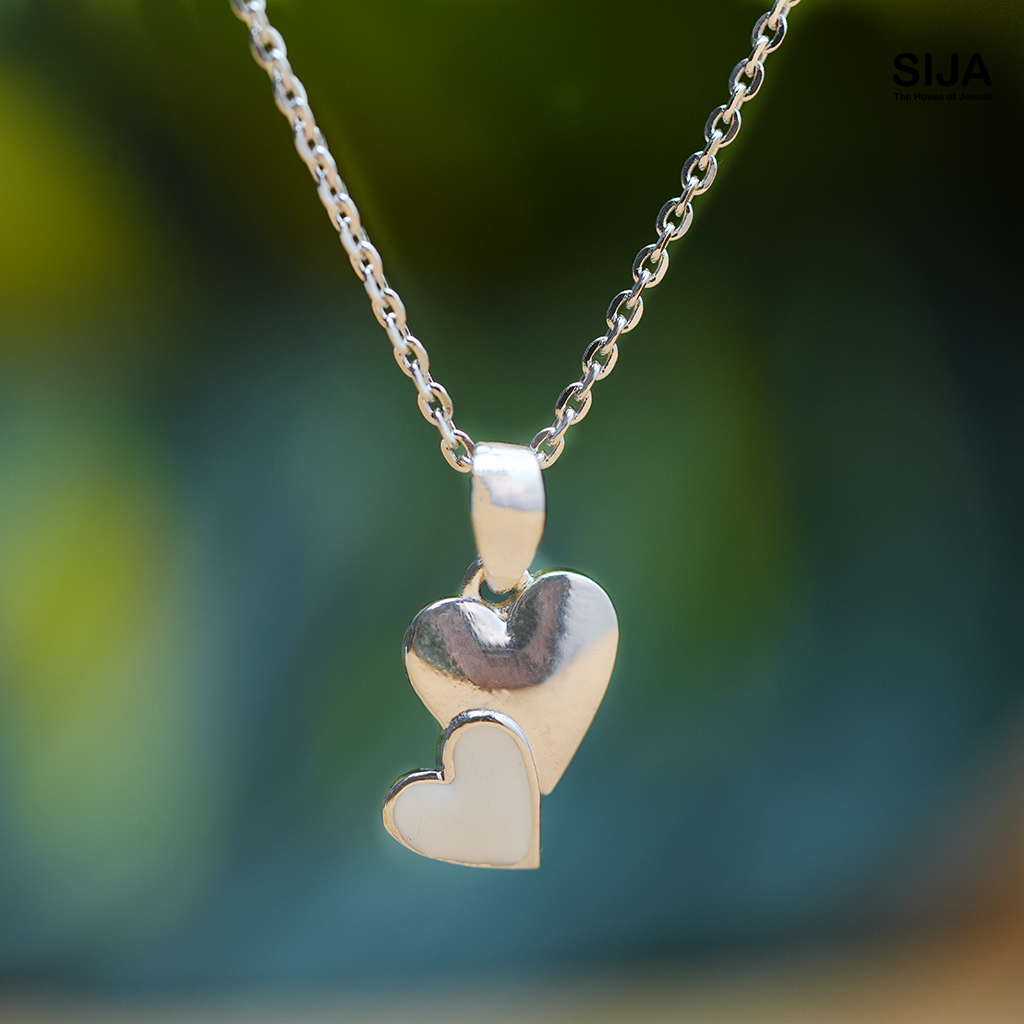 Twin Hearts Whisper Pendant Chain