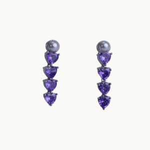 amethyst heart earrings