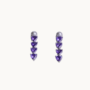 amethyst heart earrings