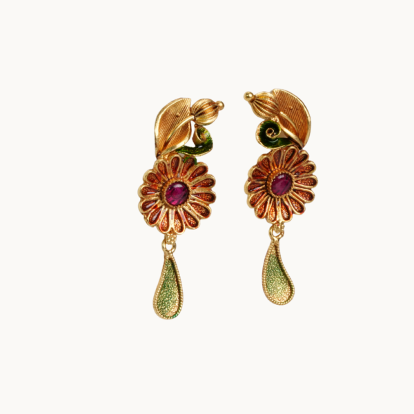gold plated antique silver earrings