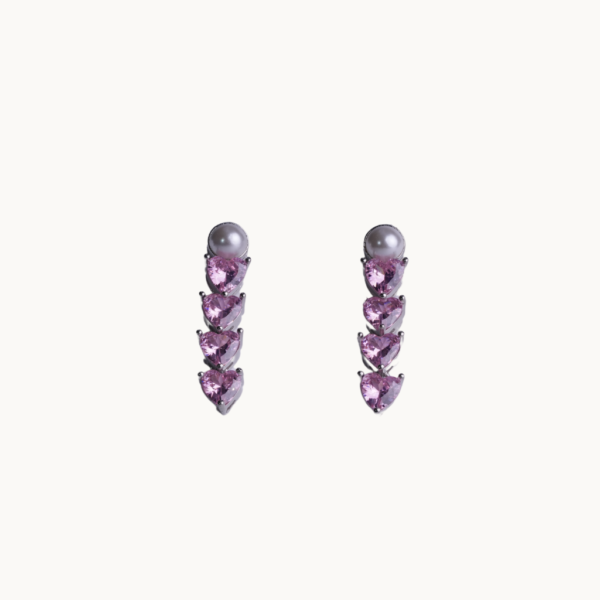 Pink_Heart_stone_Drops_1 925 silver heart earrings